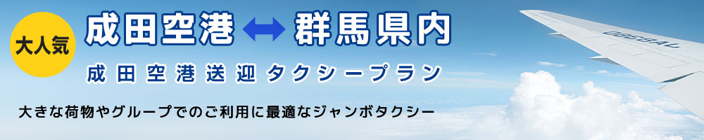 成田空港⇔群馬県内各地送迎タクシープラン