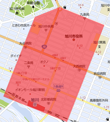 旭川中心部